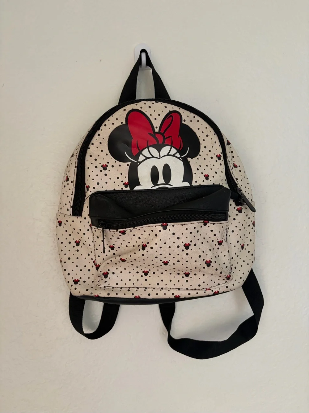 Disney Minnie Mouse Cream, Black & Red Mini Backpack